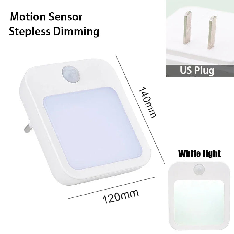 Lampe de chevet LED pour enfants, veilleuse avec prise US/EU, capteur de mouvement intelligent, applique murale pour la maison, adaptée au couloir