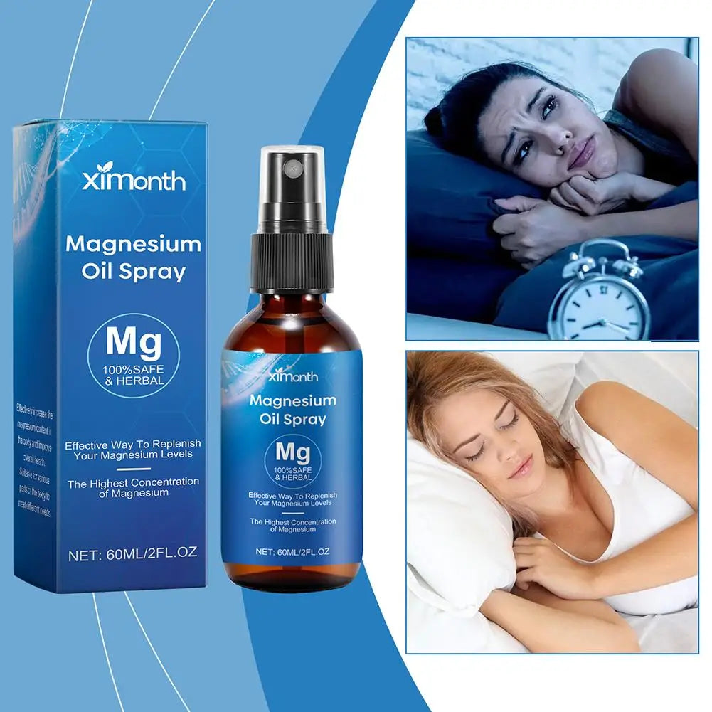 Spray d'huile essentielle de magnésium 5X, adoucit et lisse la peau pour le dominisme et un meilleur sommeil pour tous les âges