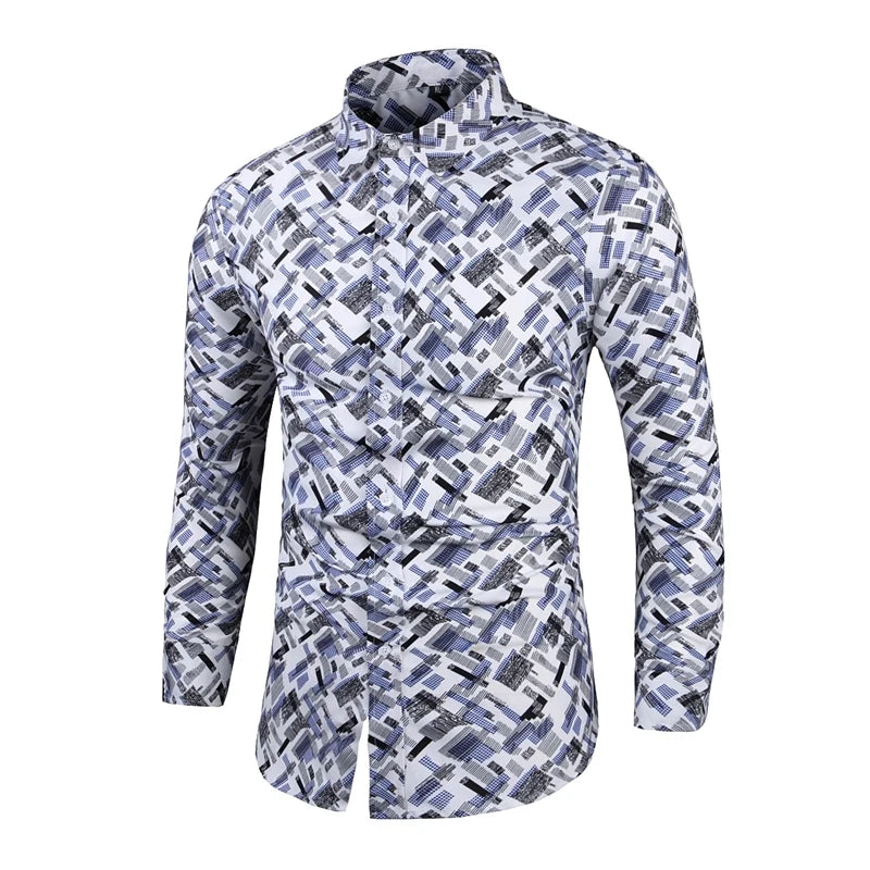 Chemise Slim Zones Me pour hommes, tenues florales, streetwear vintage, style chinois, chemises provoqué à manches longues, chemisiers pour hommes, 2022
