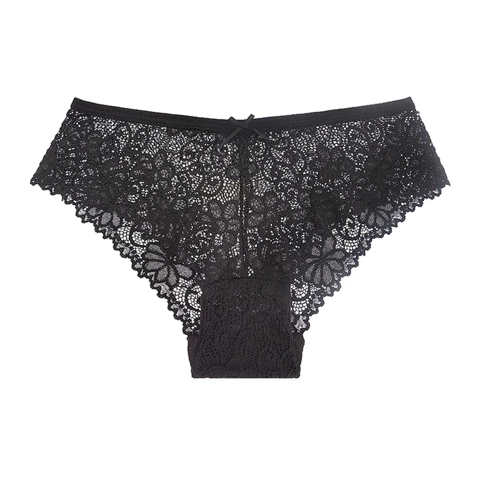 5 pièces/ensemble slips en maille M-2XL culottes en dentelle sous-vêtements transparents Sexy culottes taille basse filles intimes Lingeri