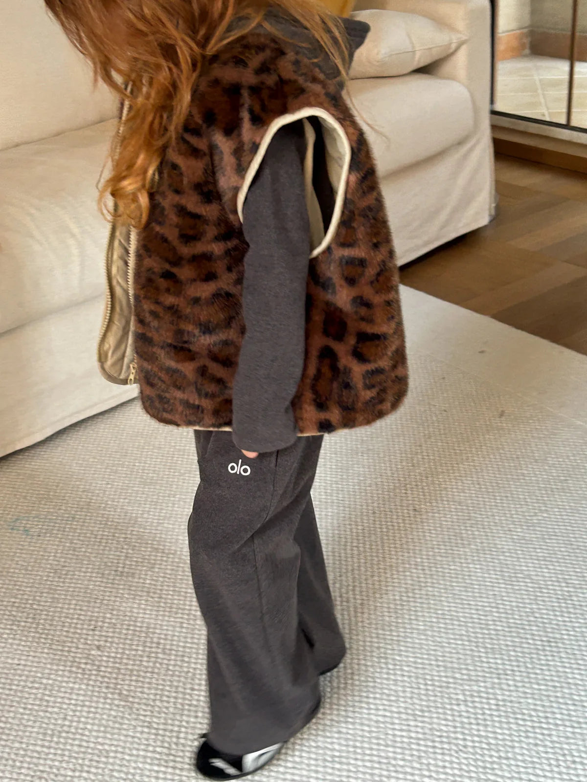 Manteau d'hiver pour filles, nouvelle mode, style occidental, fourrure intégrée, imprimé léopard, gilet en fourrure, tenue chaude quotidienne, 2025