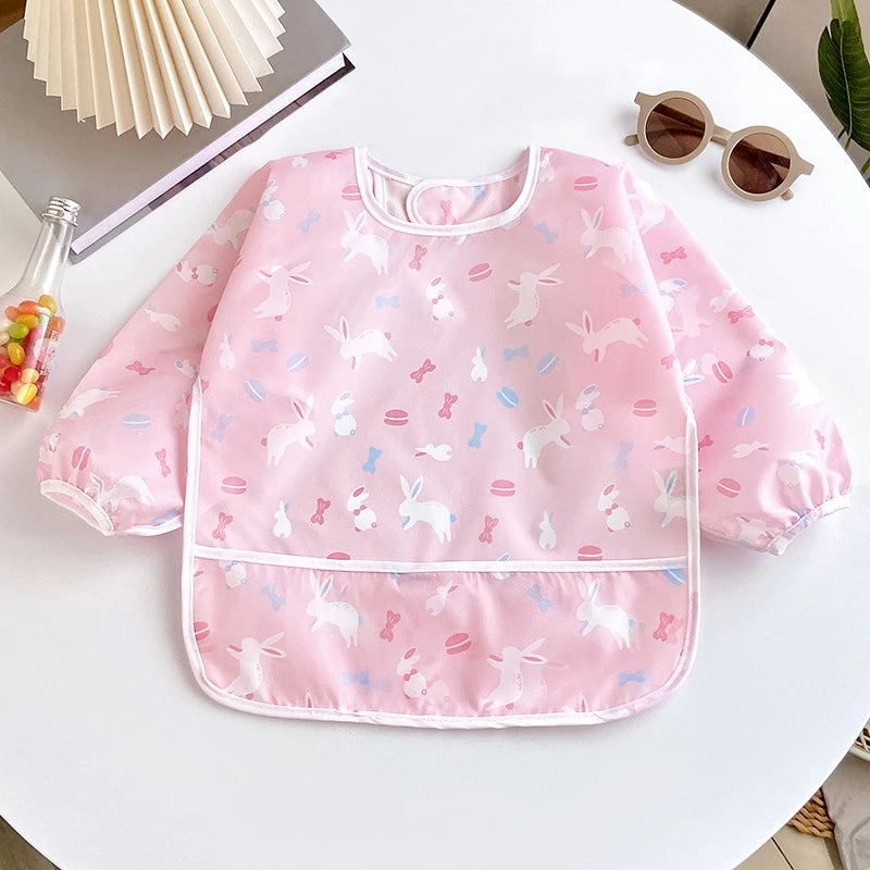 Bavoirs pour bébé, mignon, articles pour bébé, imperméable, manches longues, Smock artistique, tablier d'alimentation pour enfants