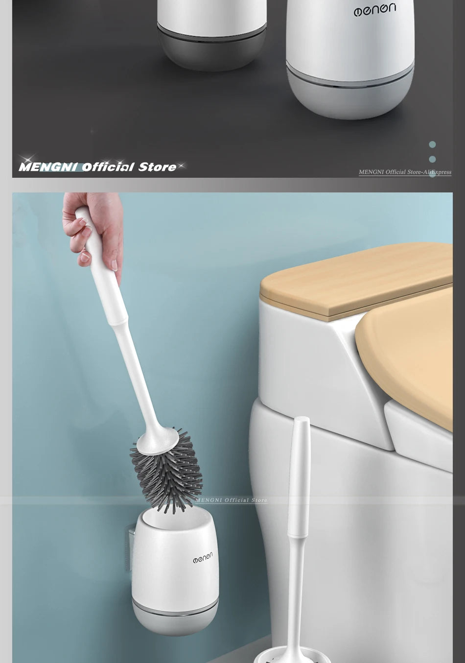 MENGNI-brosse de toilette en Silicone, brosse de nettoyage murale, baignoires et accessoires, outils de nettoyage, accessoires de salle de bains