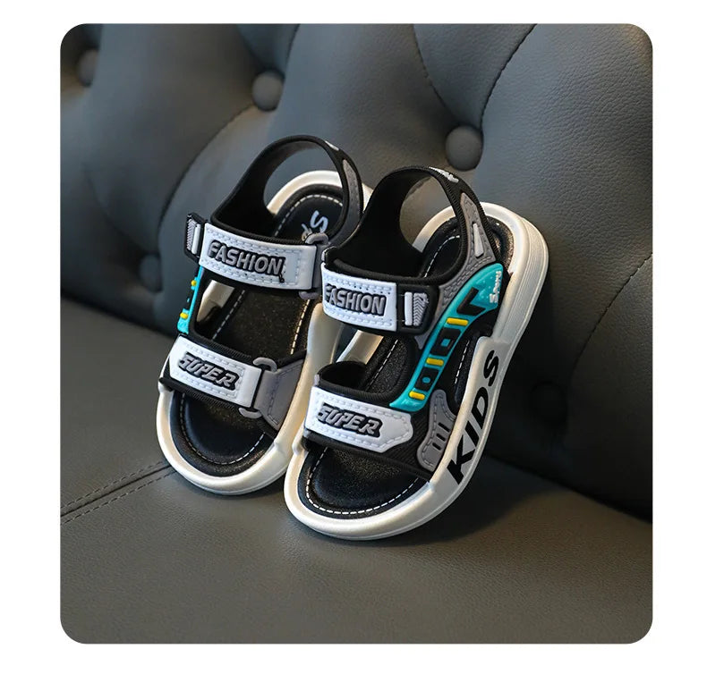 Sandalias 23 garçon mode enfant sandales été enfants baskets anti-dérapant semelle souple chaussures de plage décontractées enfant chaussures zapatos niña