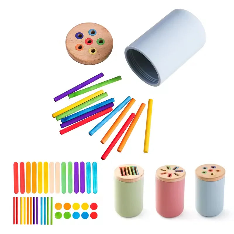 Jouets en bois Montessori, tri des couleurs, jouets à motricité Fine, jouets sensoriels assortis, Puzzle éducatif précoce, cadeau pour tout-petits