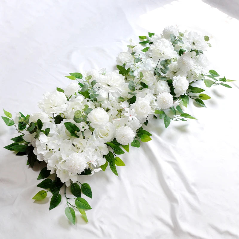100cm bricolage fleur de mariage décoration murale Arrangement fournitures pivoines en soie Rose artificielle rangée florale décor mer arc toile de fond