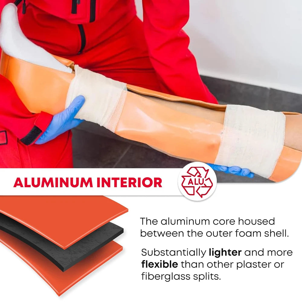 Rouleau d'attelle universelle en aluminium pour premiers secours, polymère de survie médicale pour fixation, Kit médical d'urgence en os, voyage en plein air