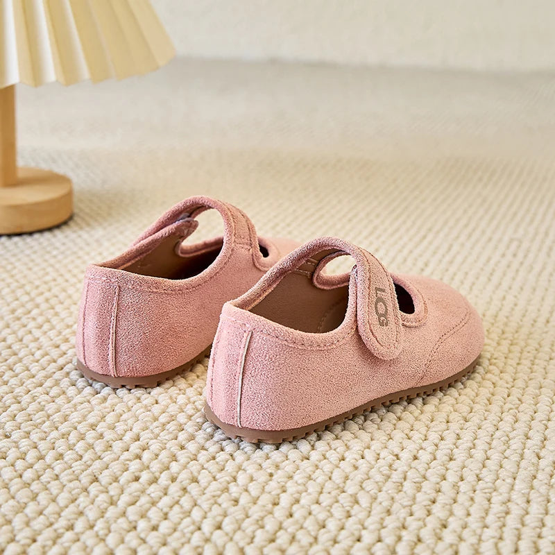Chaussures en cuir pour enfants 2025 printemps automne nouvelles filles coréennes chaussures de princesse à semelles souples givrées sandale Super douce et confortable