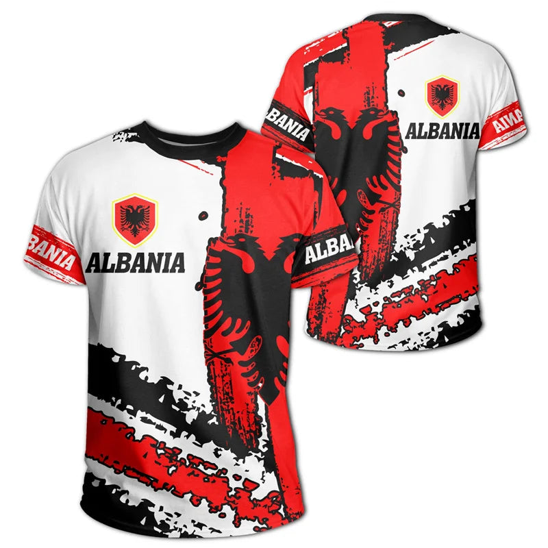 Albania Football Jersey, Football Team T-Shirt, Wholesale, Albanian Flag 3D, Graphic T-Shirts, Albanian Emblem, 2024