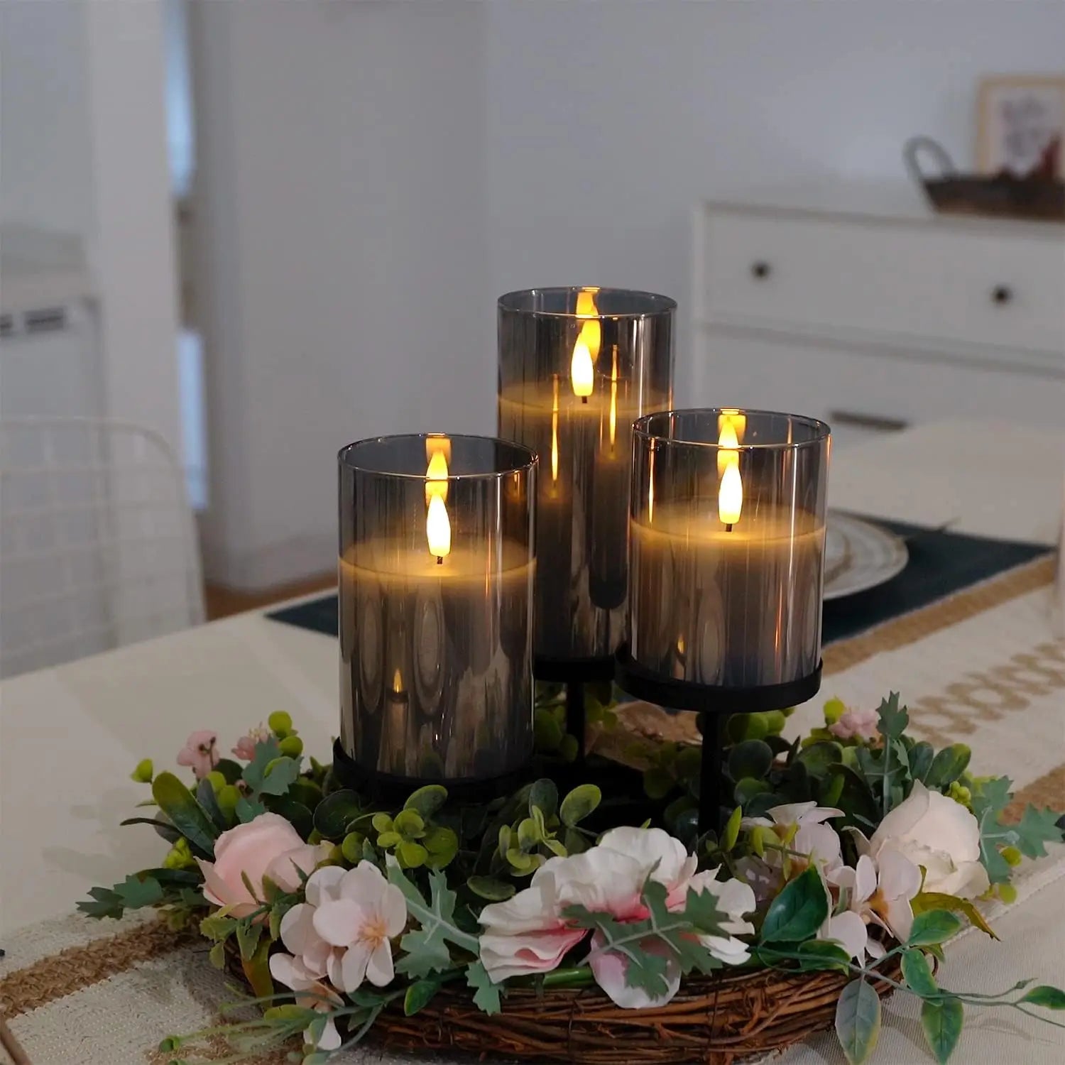 Bougies sans flamme 3D wick bougie LED électrique à piles avec télécommande pour fête hôtel mariage décoration d'anniversaire