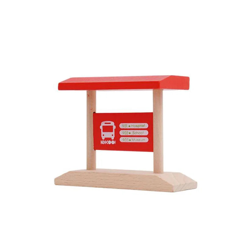 Jouets pour tout-petits, Train en bois, accessoires de voie ferrée, Barricade, scène de piste de plate-forme, jouets Puzzle pour garçons et filles