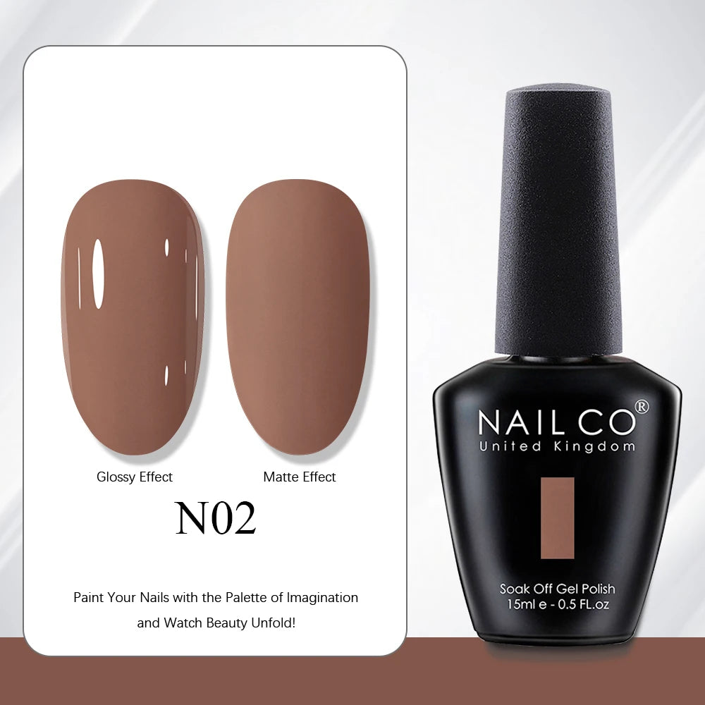 NAILCO 15ml Vernis à ongles Gel Vernis Semi Permanent UV Gel Vernis manucure Vernis Nail Art Nude Gel Poliish