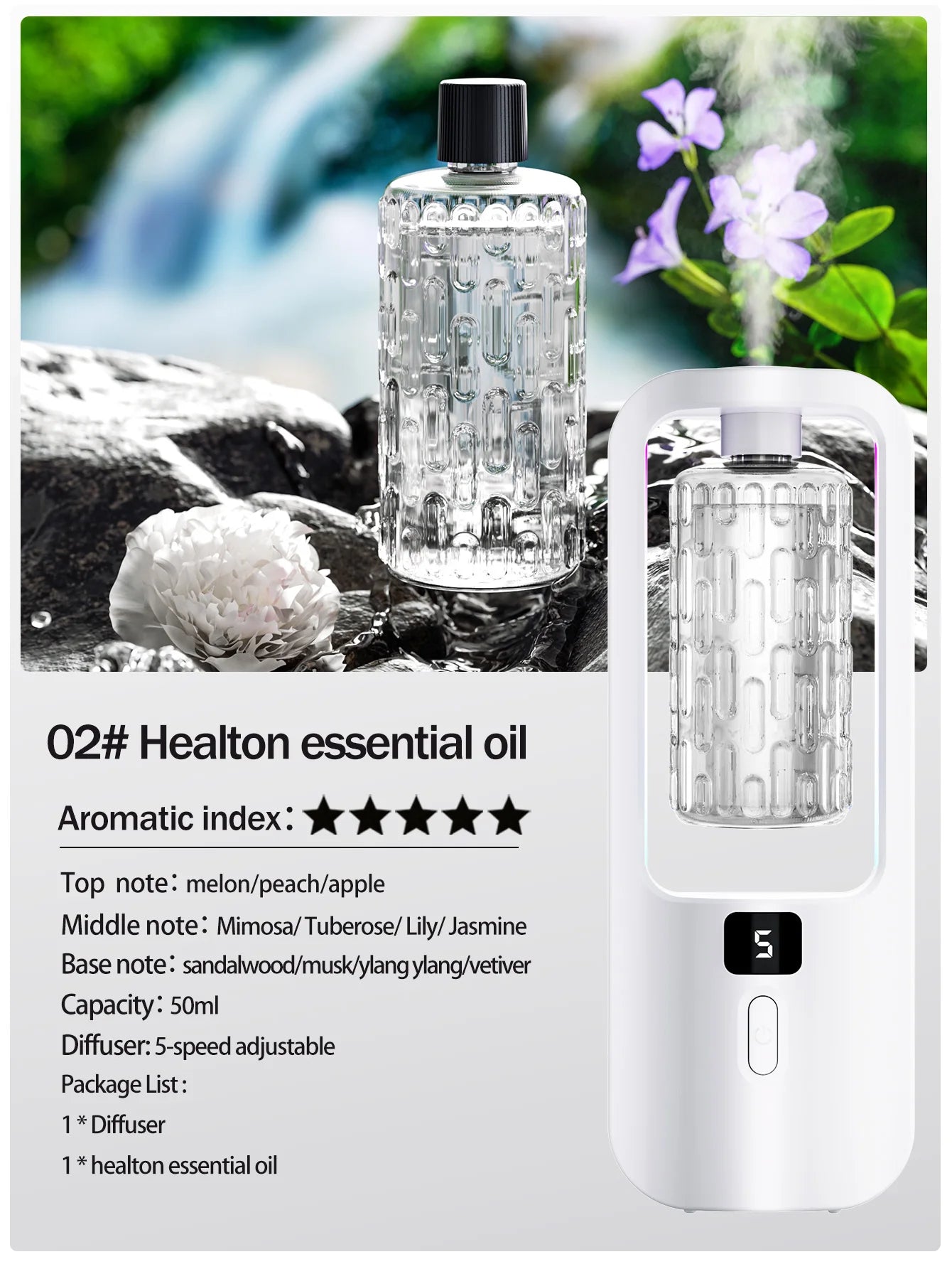 Diffuseur d'aromathérapie automatique pour éliminer les odeurs, adapté à un usage domestique, avec de l'huile essentielle pour le rafraîchissement de l'air.
