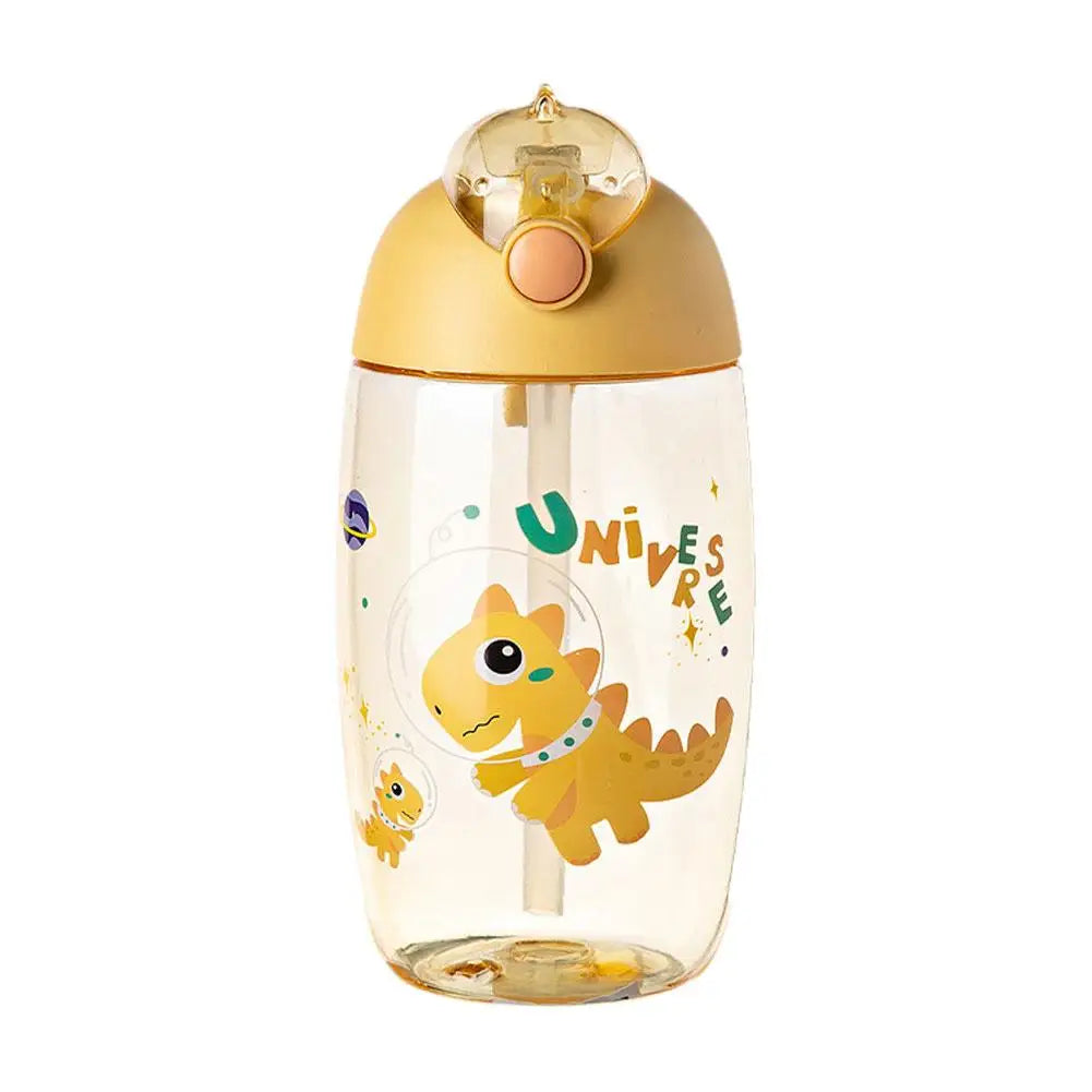 Bouteille d'eau dinosaure pour enfants avec paille en silicone, bouteille d'eau en plastique, tasse d'été pour enfants, 500ml