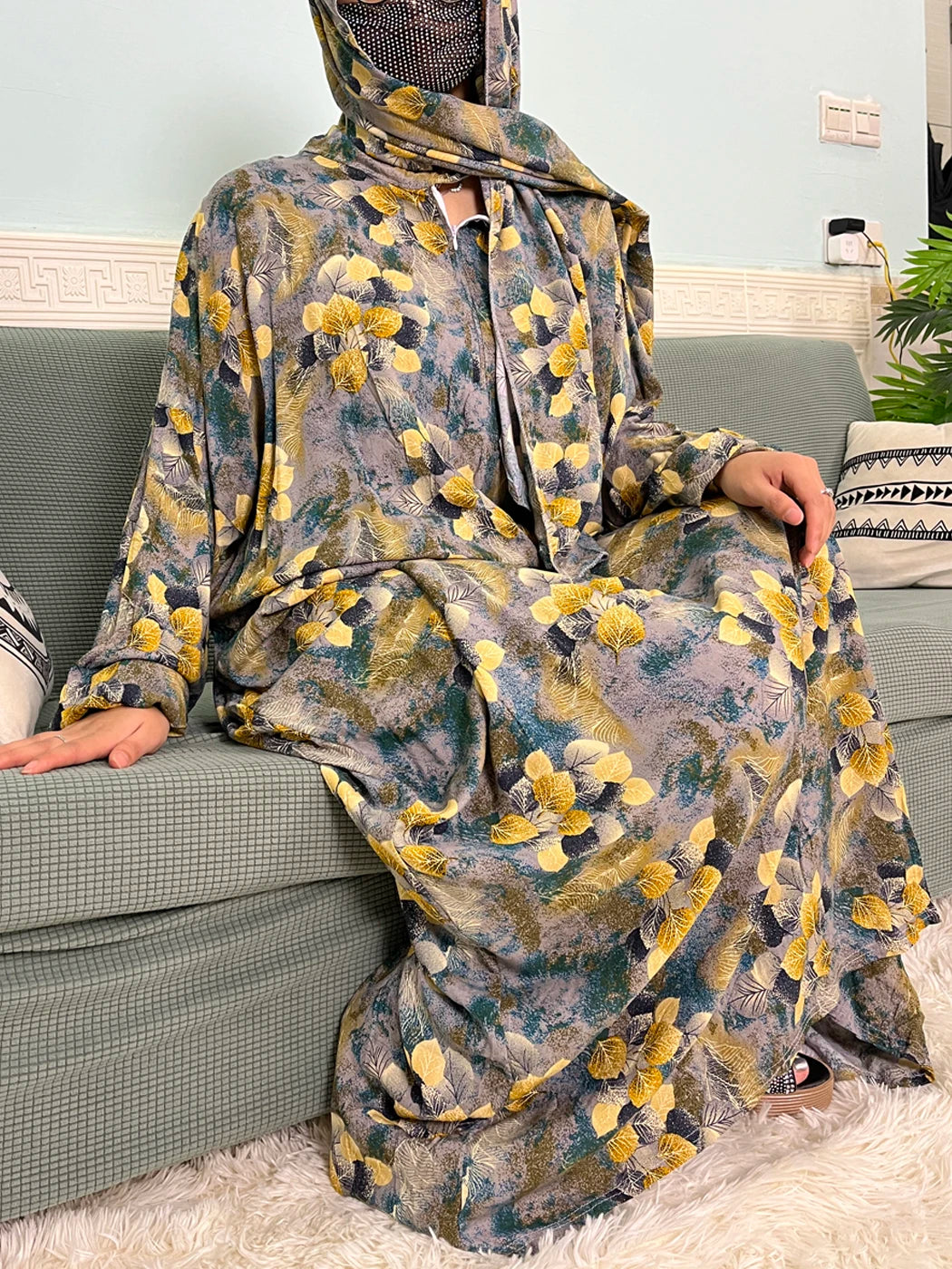 Abayas musulmanes en coton pour femmes, vêtement de prière traditionnel à fleurs pour Ramadan, Caftan africain, Marocain, Robe connectée, foulard