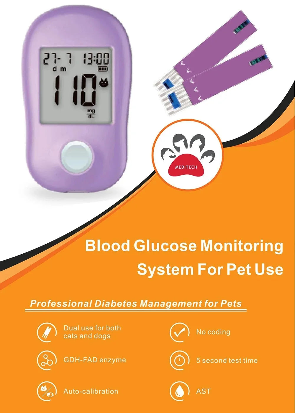 Système de surveillance de la glycémie, compteur de glycémie, pour usage domestique, gestion professionnelle du diabète, accessoires pour animaux de compagnie, clinique