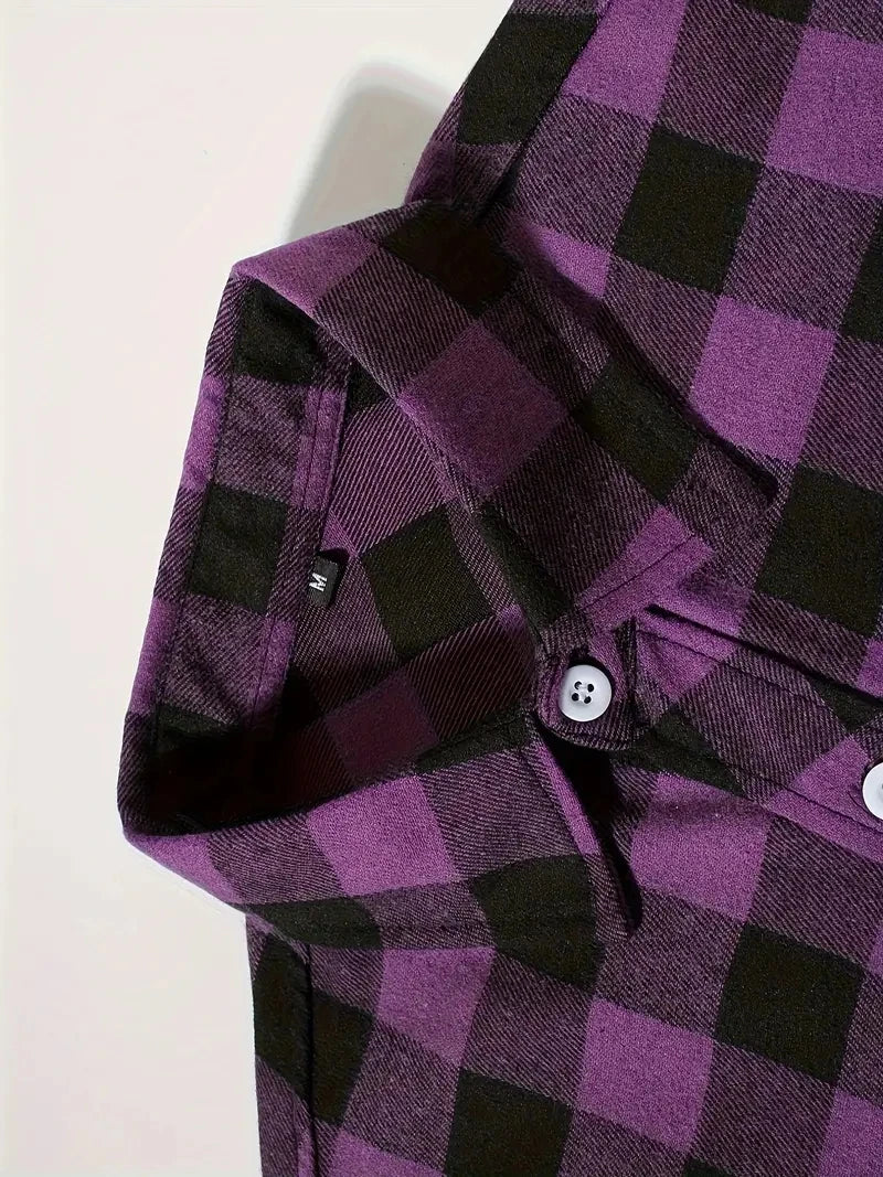 Chemises pour hommes simple boutonnage classique Plaid intelligent décontracté chemise en flanelle à manches longues poitrine deux poches conception printemps automne hommes hauts
