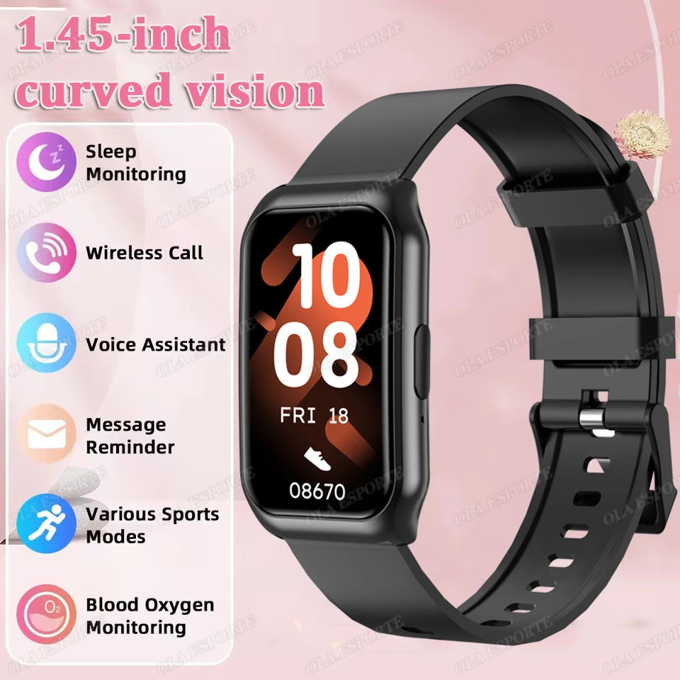 Nouveau écran incurvé montre intelligente 2025 pour montre de santé fréquence cardiaque sang oxygène/pression moniteur de sommeil sport étanche Smartwatch