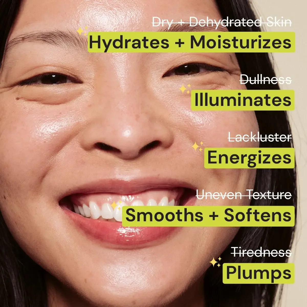 Crème énergisante pour le visage au collagène – Pour peaux hydratantes, sèches et ternes, éclaircit visiblement, décoloration et marques foncées