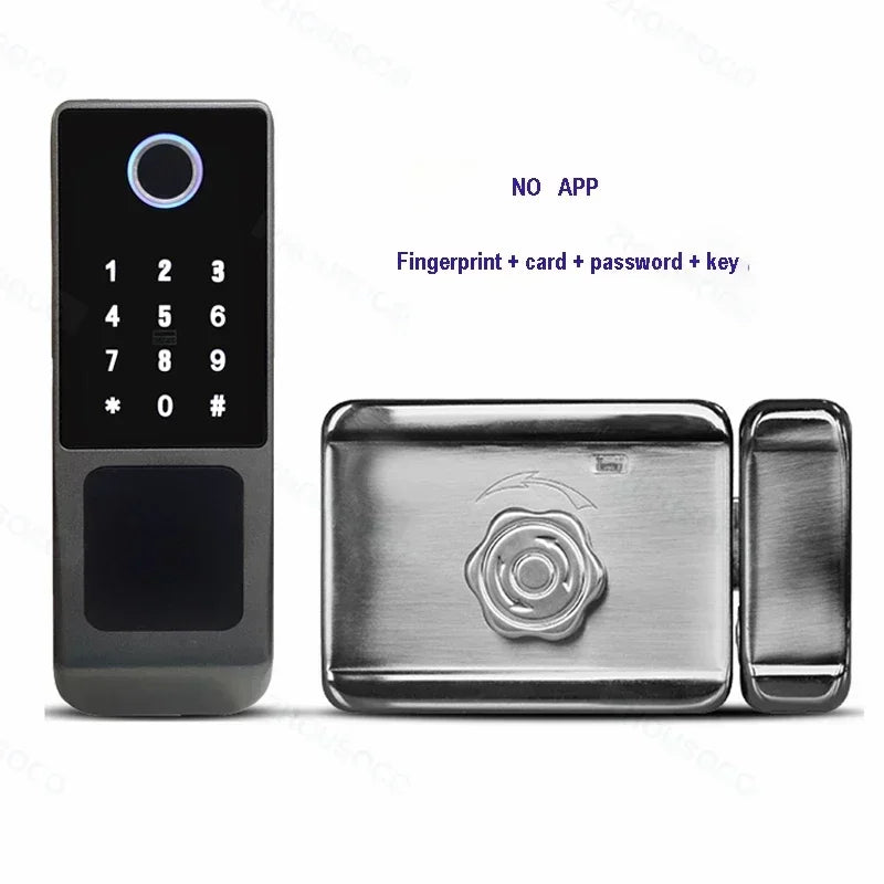 Serrure de porte intelligente électronique sans clé, serrure à empreintes digitales, étanche, Tuya, télécommande WiFi, Bluetooth, carte d'application TTLock, code numérique
