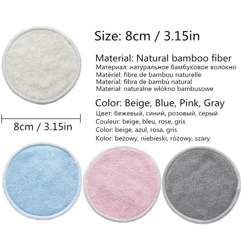 Tampons de coton réutilisables, tampons démaquillants ronds lavables en bambou, tampons d'allaitement en tissu, outil de soins de la peau, nettoyage de la peau, 12 pièces