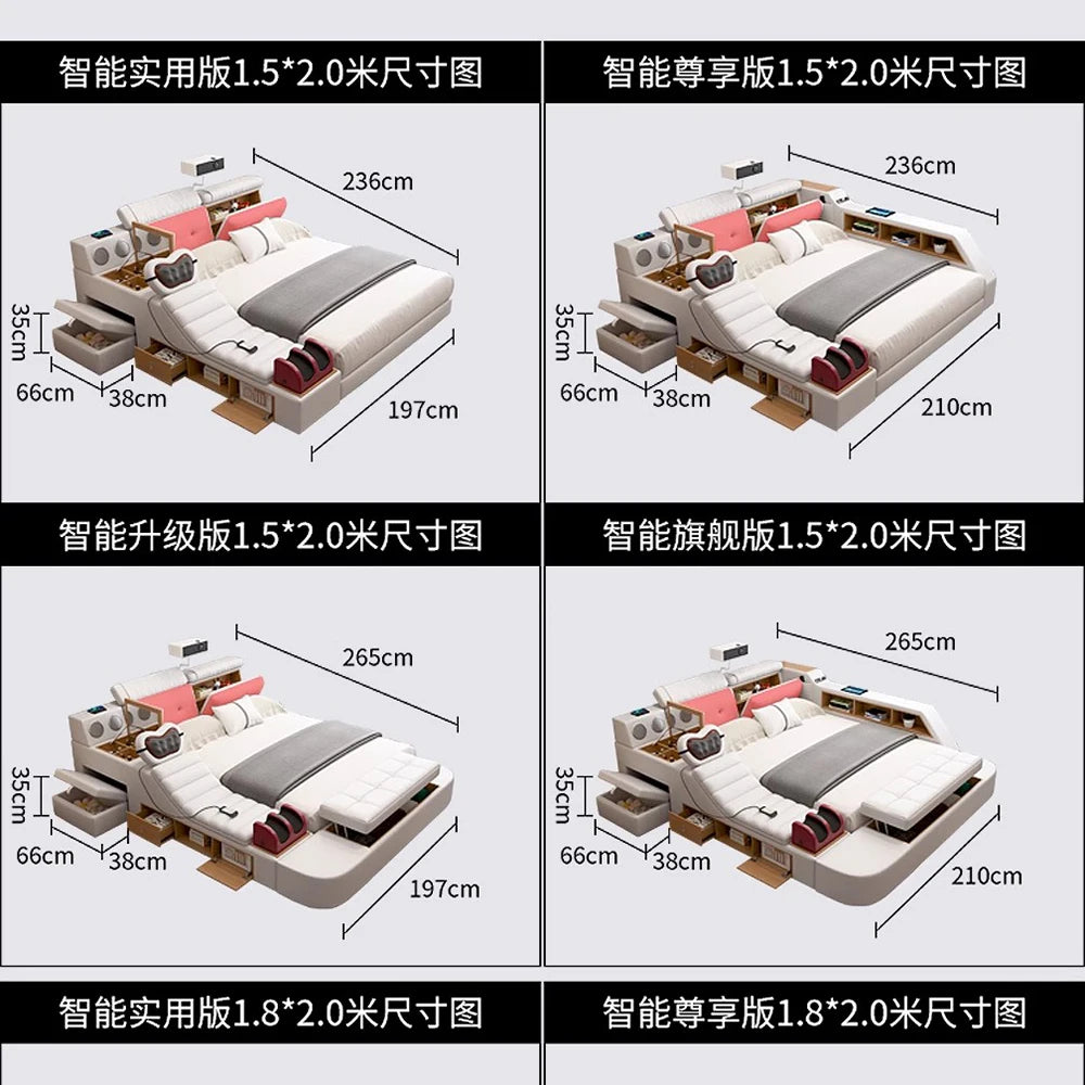 Lits minimalistes uniques lecture fantaisie King commodes de couchage lits Massage Muebles intelligents Para dortoir meubles de chambre