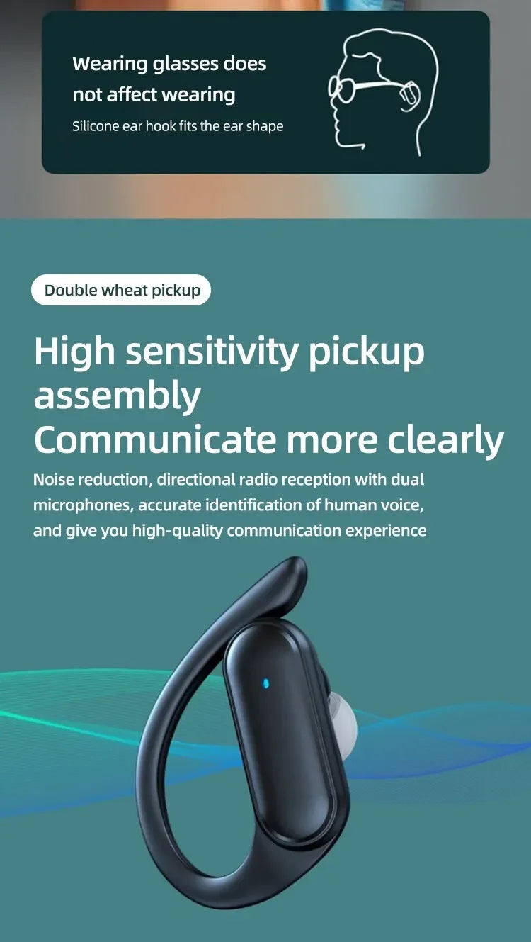 A520 Wireless Bluetooth Headphones, High-Quality Earplugs, Sweatproof, Touchscreen, Light-Up, Mini HD Stereo Sound Quality, Universal Headphones