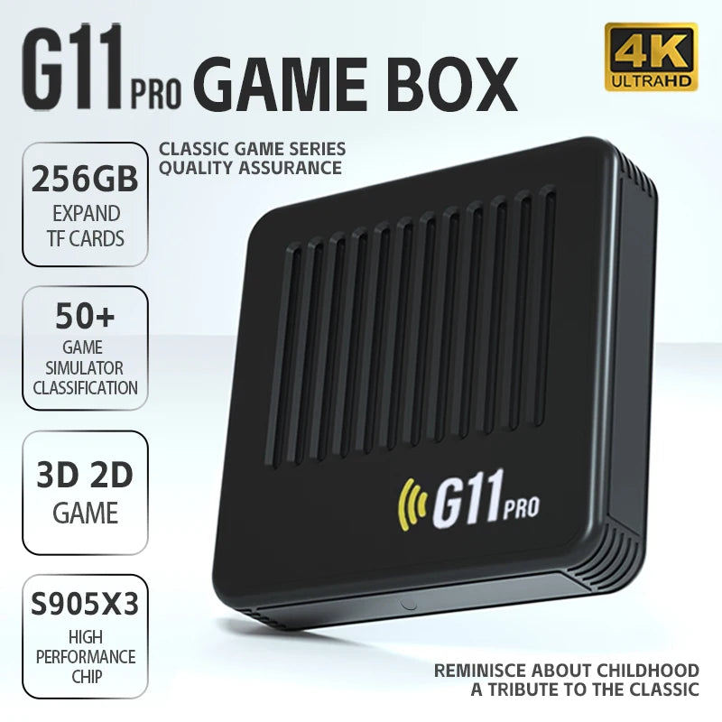 G11 Pro Game Box 4K HD TV Game Stick Console de jeu vidéo 128G intégré 40000 jeux rétro lecteur de jeu Portable manette de jeu sans fil