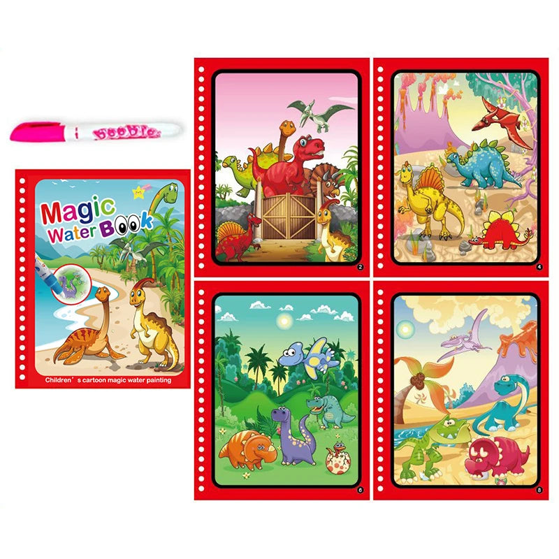 Jouets d'éducation précoce pour enfants, livre magique avec stylo, dessin à l'eau, jouets Montessori, livre de coloriage réutilisable, livre de dessin magique