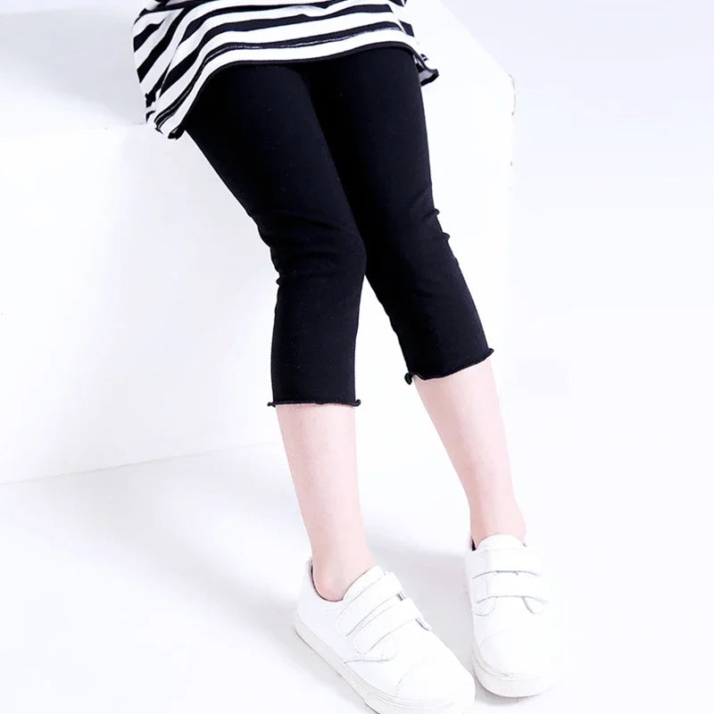 Leggings d'été à volants en coton modal pour fille de 2 à 12 ans, vêtements pour enfants, pantalons courts, nouvelle collection