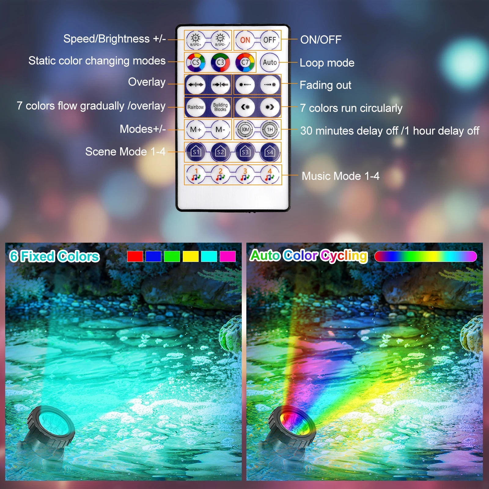 2/3/8/10 LED lumières étanche IP68 fontaine sous-marine étang Spot lumière paysage projecteur pour jardin APP télécommande