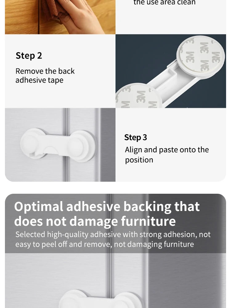 Serrure de sécurité multifonctionnelle pour bébé, armoires, chambres, proximité des wers, serrure de protection anti-piège, serrure de sécurité pour bébé, 10 pièces