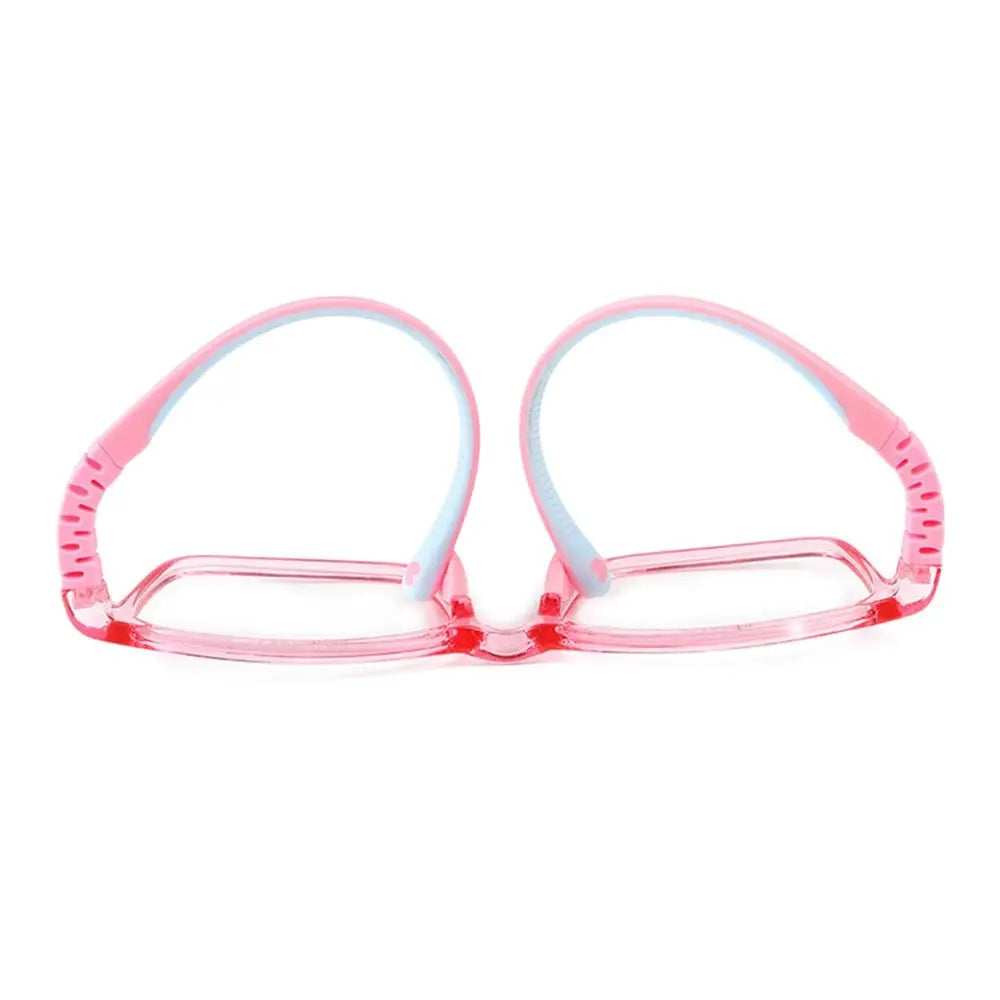Children's blue light blocking glasses, silicone, for boys and girls, for computer use, ultra-lightweight, square, transparent