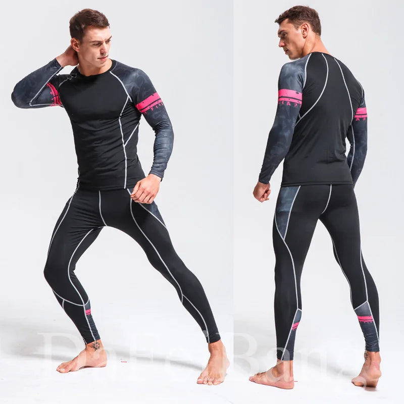 New Men's Thermal Underwear Sets, Compression Sports Suit, Sweat-Wicking, Quick-Drying Thermal Underwear, Men's Long Johns Sets