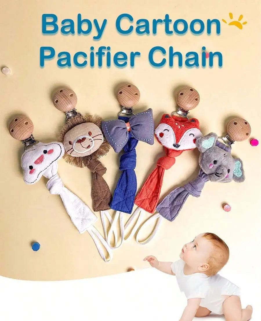 Attache-sucette pour bébé, 1 pièce, chaîne de sucette en bois de coton pour nouveau-né, porte-tétine pour tétine, matériau écologique