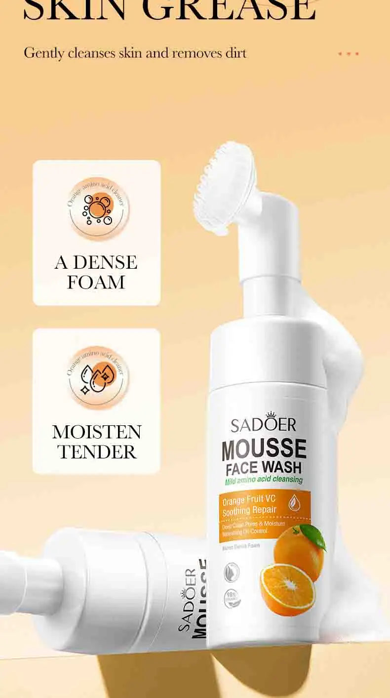 SAODER Fruits nettoyant pour le visage mousse de lavage du visage Massage nettoyage Mossee hydratant produits de soins de la peau du visage