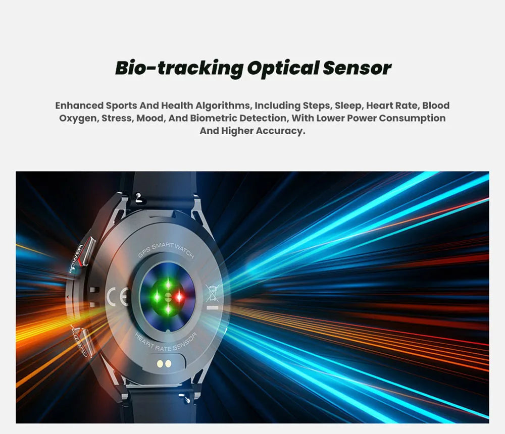 Nouvelle montre intelligente GPS sport boussole Altitude pression d'air appel de dent bleue 3ATM étanche santé AMOLED écran Smartwatch 480Mah