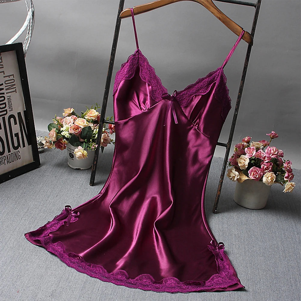 Sexy dentelle Patchwork vêtements de nuit Lingerie nuisette col en V robe de mariée vêtements de nuit chemise de nuit vêtements Sexy femmes chemises de nuit