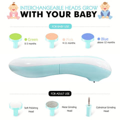 Coupe-ongles pour bébé, coupe-ongles électrique sûr pour bébé, lime à ongles pour bébé avec lumière LED pour nouveau-né et tout-petit, 1 pièce