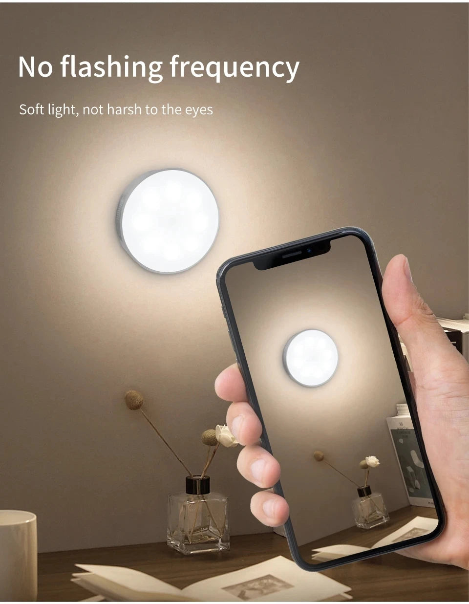 Lampe intelligente avec détecteur de mouvement, Rechargeable par Usb, lumière blanche chaude pour cuisine, escaliers, couloir, placard, chambre à coucher