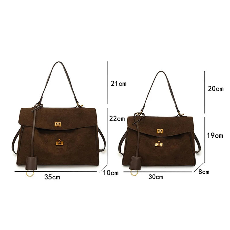 Sac à main de luxe pour femmes, café violet, marque avancée, Simple, fourre-tout en daim givré, sac à bandoulière de voyage pour banlieue