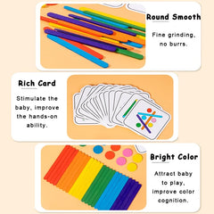 Puzzle bâton arc-en-ciel pour enfants, jouets Montessori, couleur sensorielle, pensée logique, jeux assortis, jouets éducatifs précoces en bois