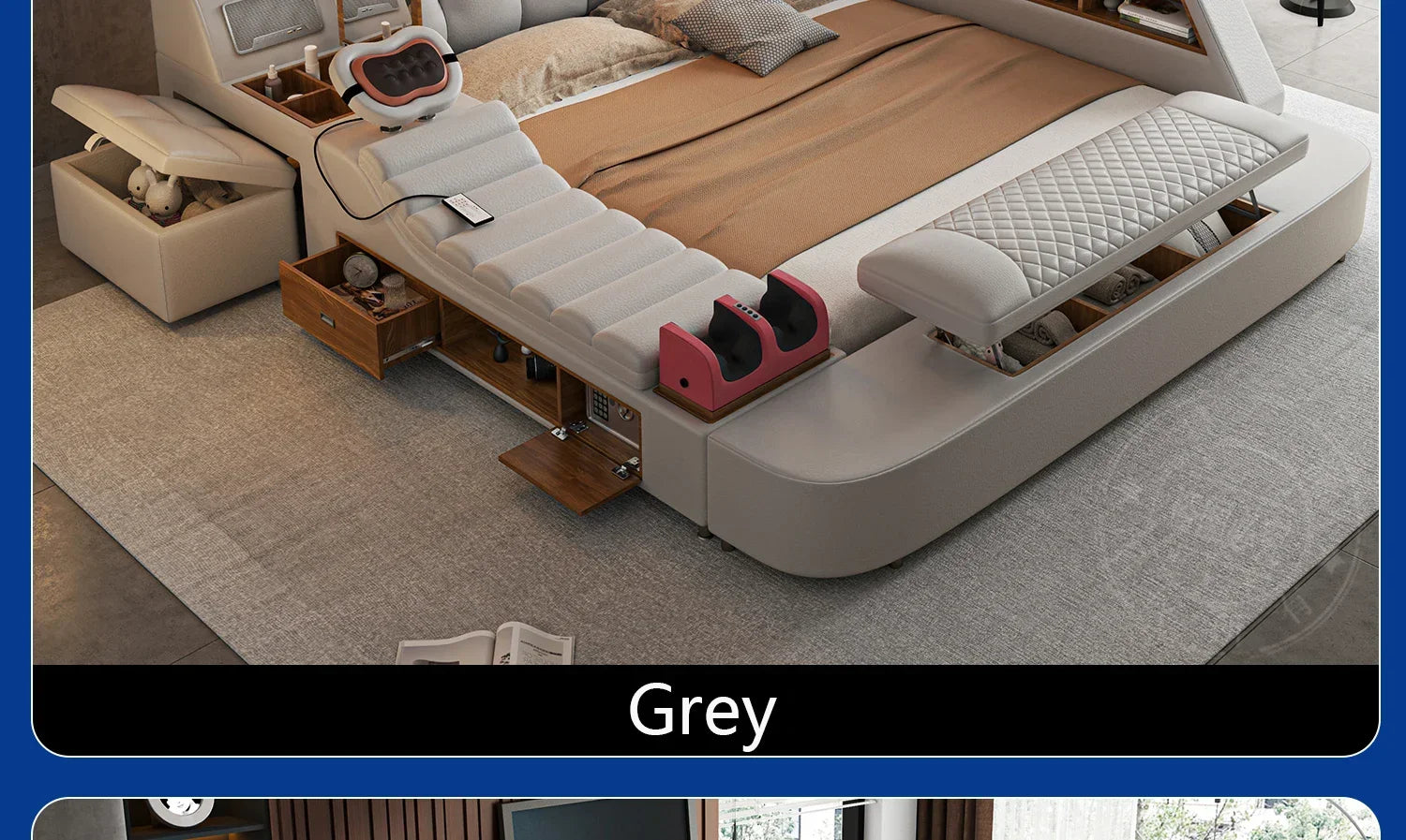 Lit Double moderne filles Design chambre intelligente reine King Size lit beauté dormir princesse cuir Cama salon Suite meubles