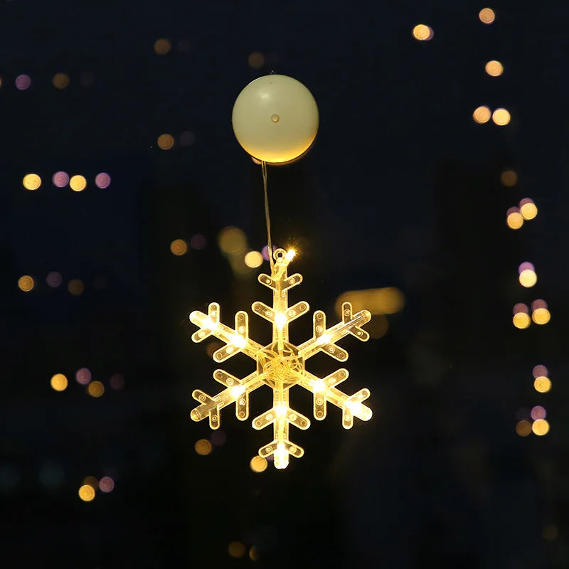 Lumières LED de Noël pour la décoration de la chambre à coucher, ornements de la maison, fenêtre, verre, batterie chaude