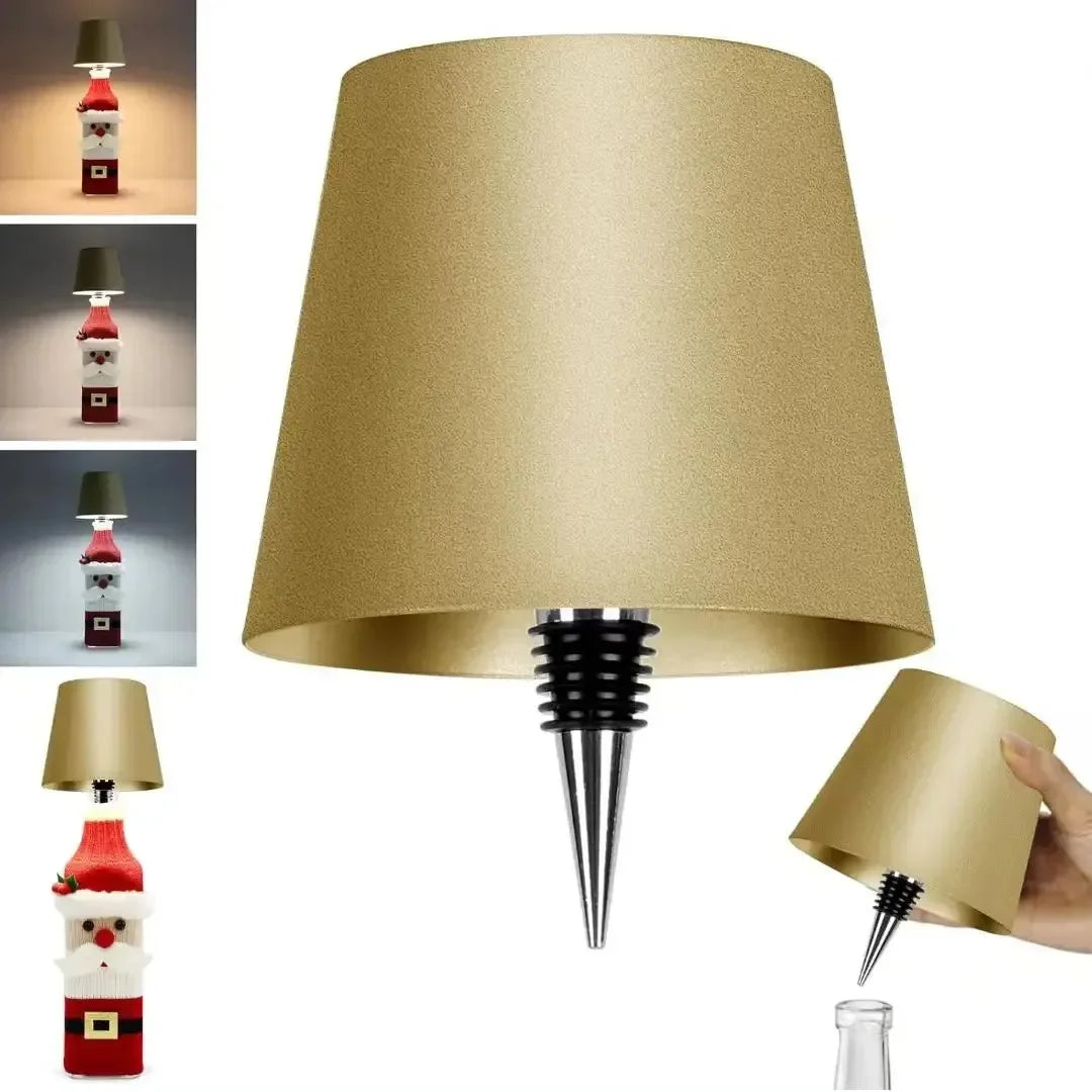 Wireless bottle-shaped table lamp, touch control, 3 colours, stepless dimming, night light suitable for bars.