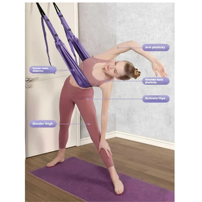 Ensemble de Yoga aérien en soie pour femme, hamac, jambes arrière, étirement, balançoire, accessoires de Pilates, ceinture de Fitness élastique, équipement de gymnastique à domicile