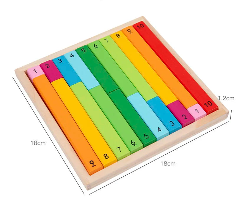 Jouets en bois Montessori fuchsia pour enfants, aides aux mathématiques, bâtons de fraction de document, éducation précoce de la maternelle, jouets d'apprentissage