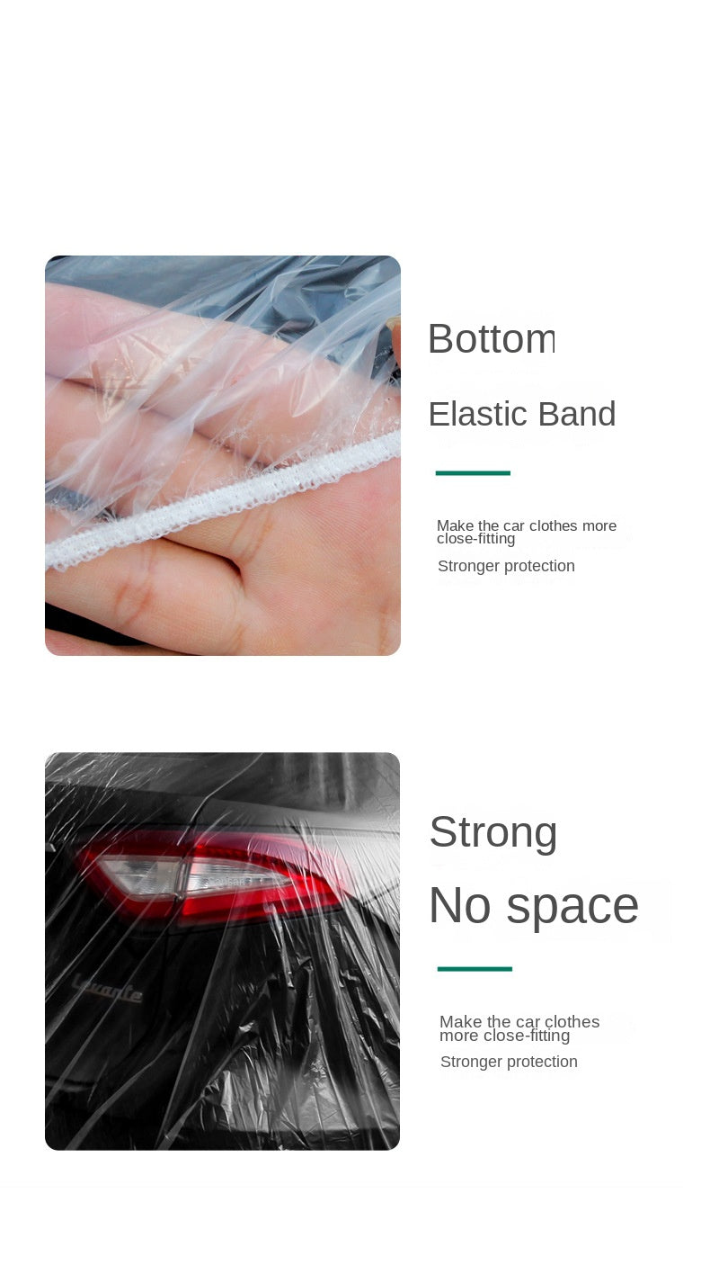 Housse de protection jetable pour vêtements de voiture, protection solaire GM, anti-pluie et anti-poussière, couverture complète simple en plastique transparent