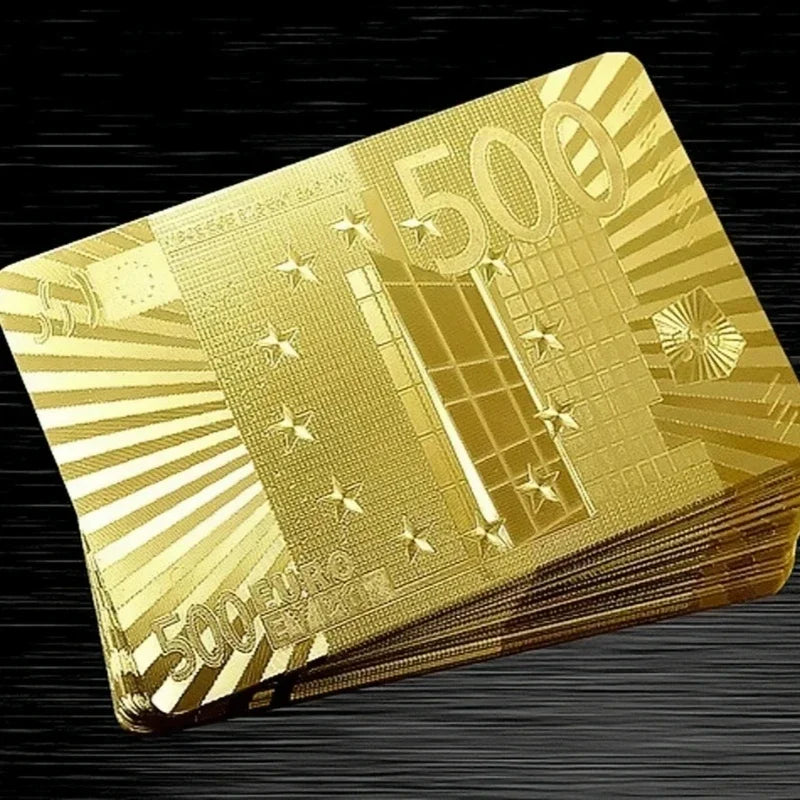 Carte de Poker en feuille d'or cartes à jouer en plastique de Style européen accessoires jeu de cartes étanches outils magiques