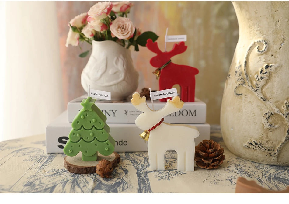Christmas candles, scented deer candles, home decoration, scented candles, Merry Christmas, giving a festive gift for the home, New Year's